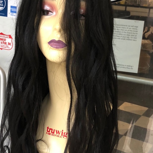 Wig 13X6 Freepart Swisslace long loose wave human hair blend main image 8